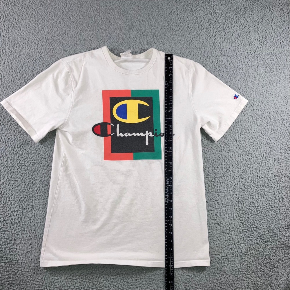 Vintage Champion Graphic T Shirt Men L Colorblock Logo 90s Retro Y2K Streetwear‎ - Picture 4 of 10